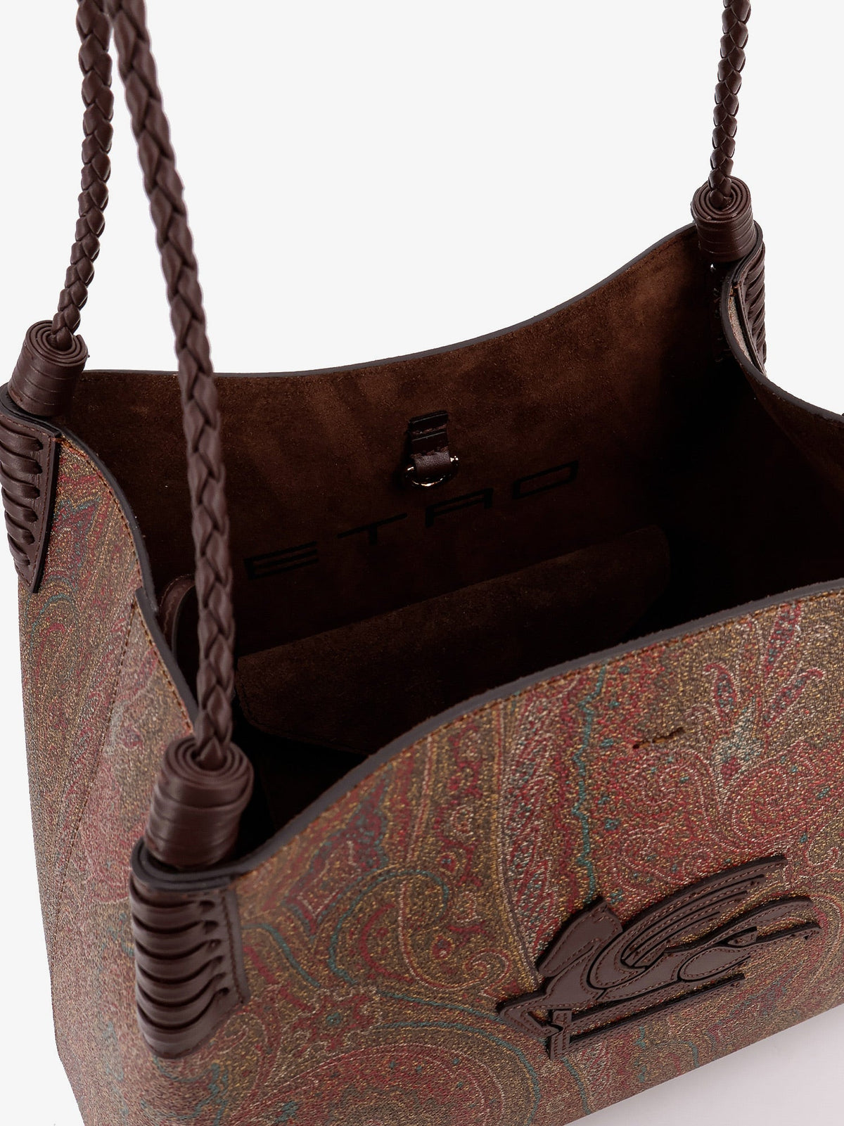 Etro Libra M Arnica Paisley fabric shopping bag - Nero