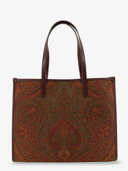 Etro Love Trotter Paisley jacquard shopping bag with leather handles - Multicolor