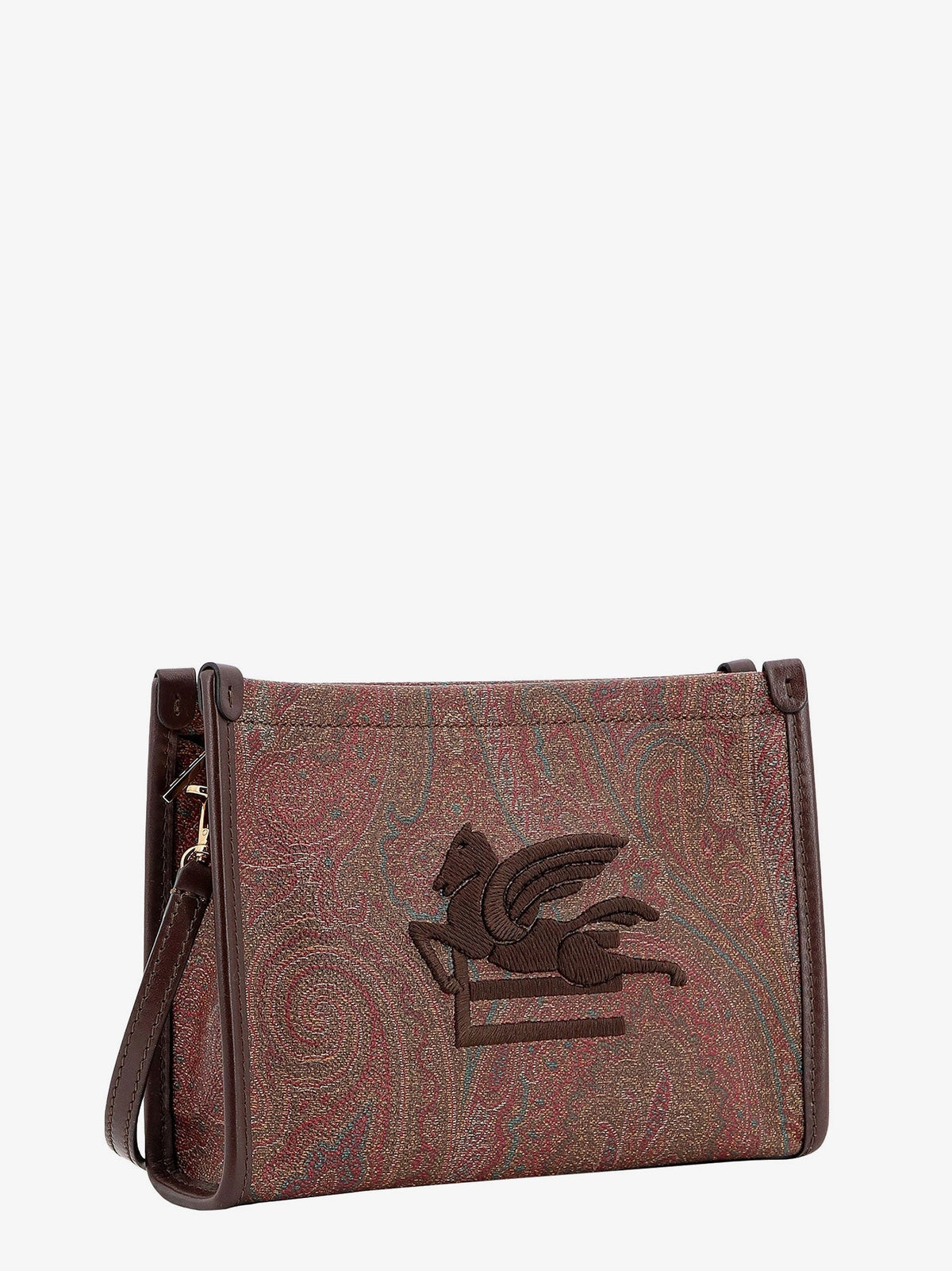 Etro Pegaso Arnica Paisley fabric Pouch - Marrone