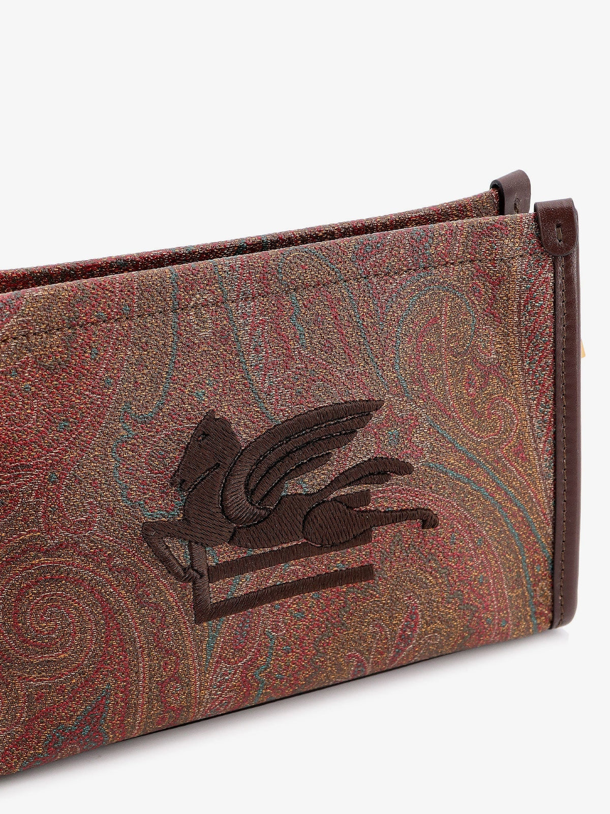 Etro Pegaso Arnica Paisley fabric Pouch - Marrone