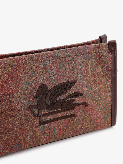 Etro Pegaso Arnica Paisley fabric Pouch - Marrone