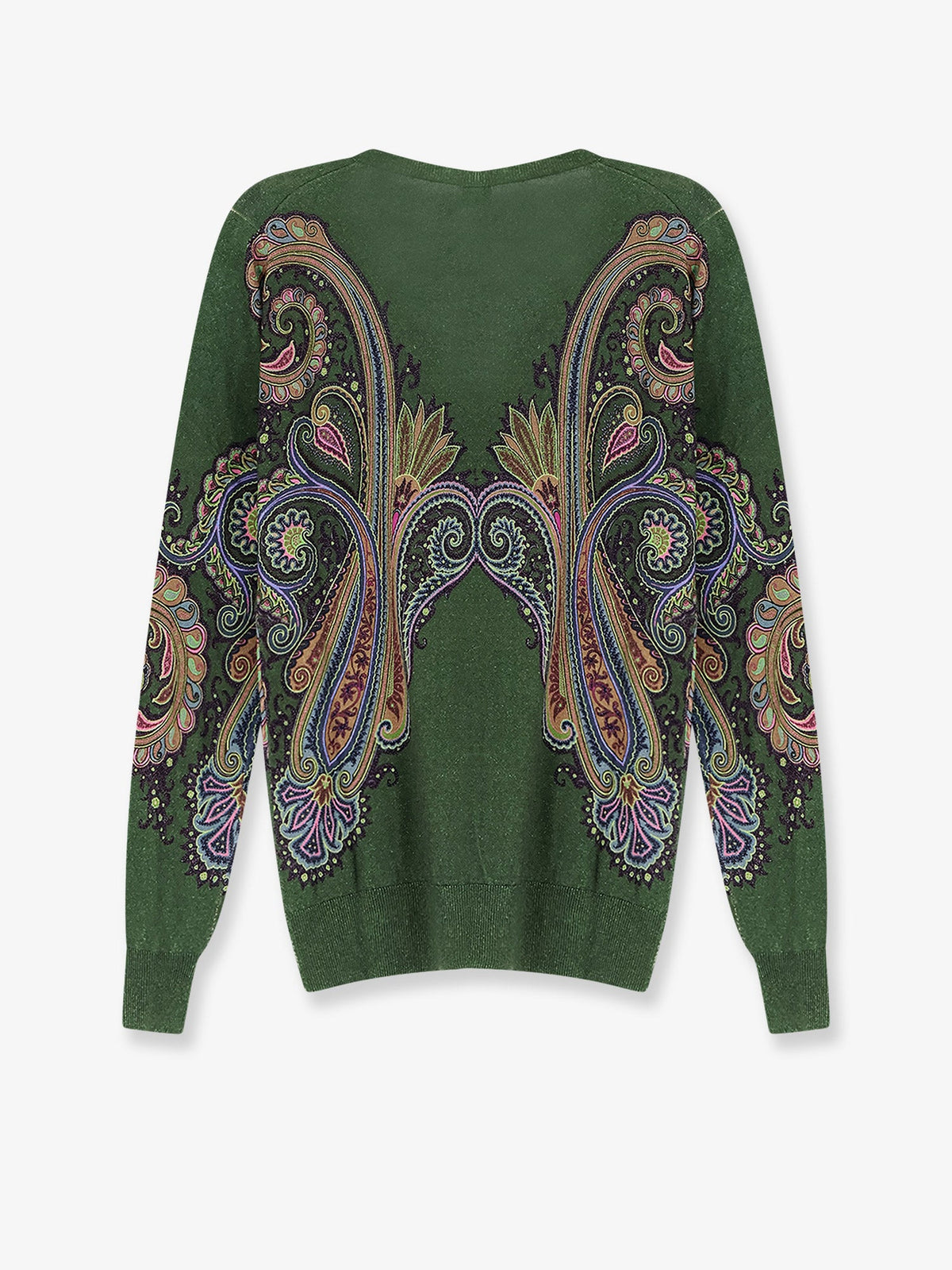 Etro Silk and cashmere blend sweater with iconic paisley print - Marrone