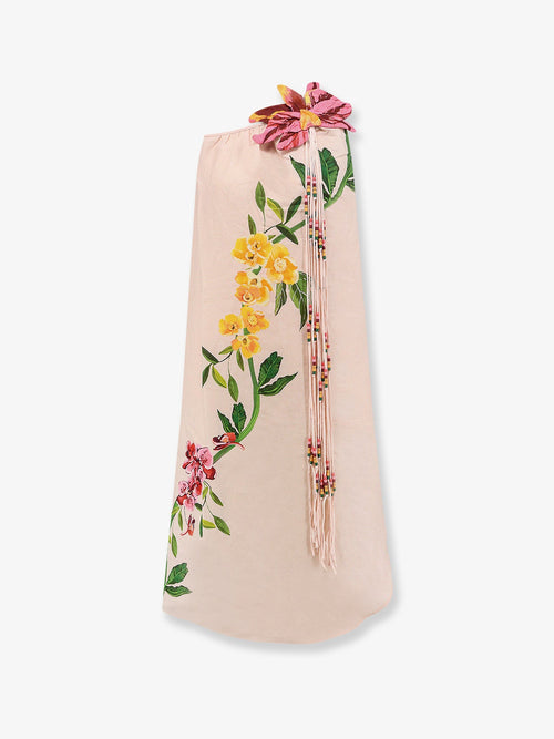 Farm Rio Natural linen dress - Gardenterracepink