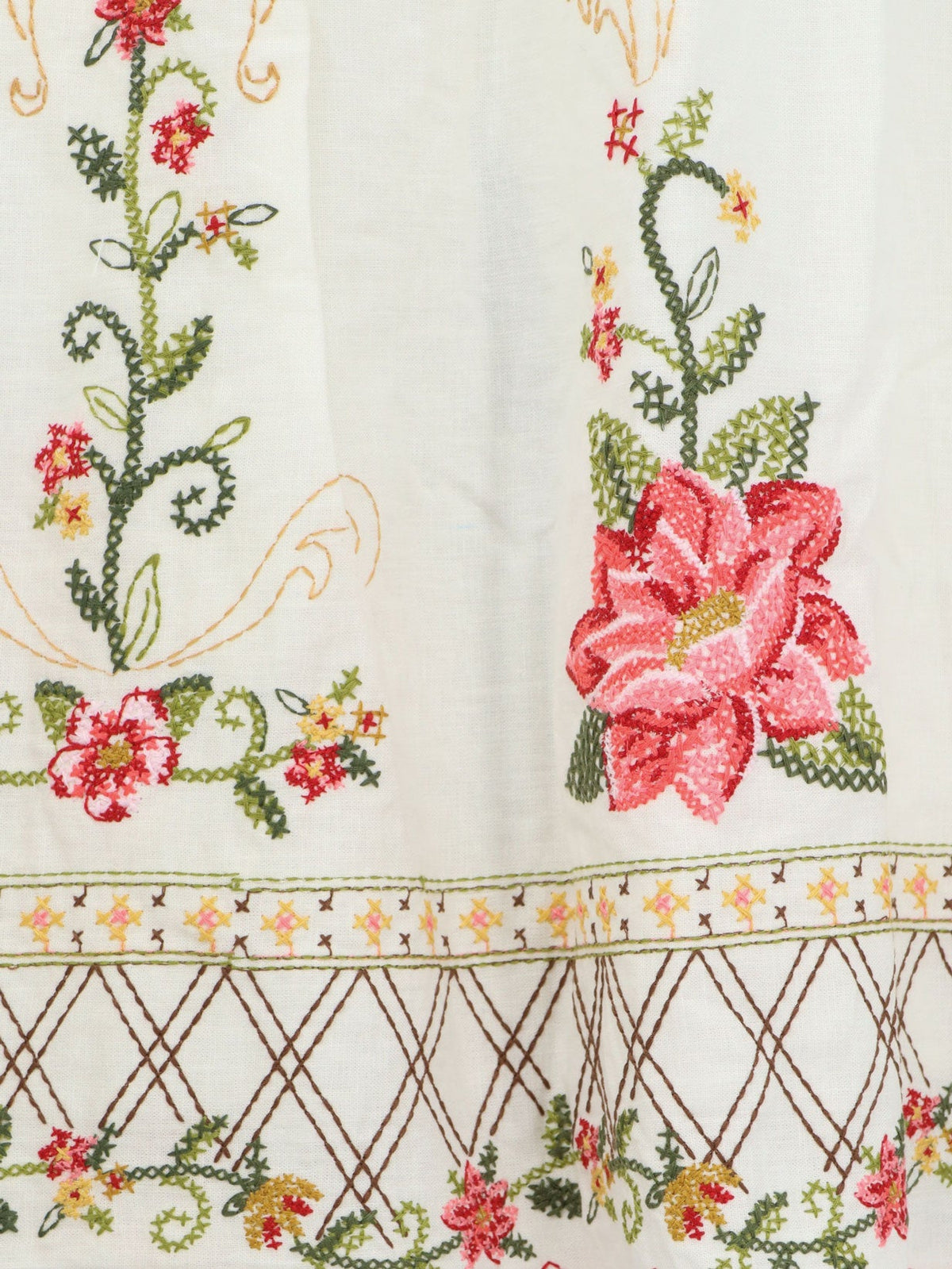 Farm Rio Linen and viscose top with embroidery - Offwhite