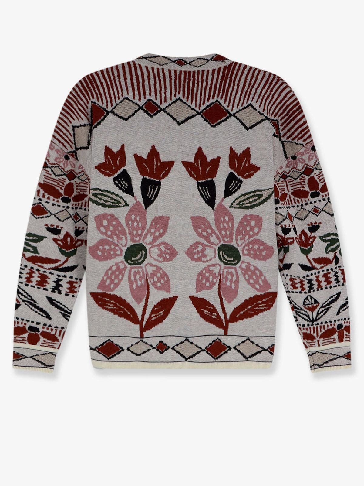 Farm Rio Cardigan with Multicolor embroidery - Ainikarusticflowerswinterwhite