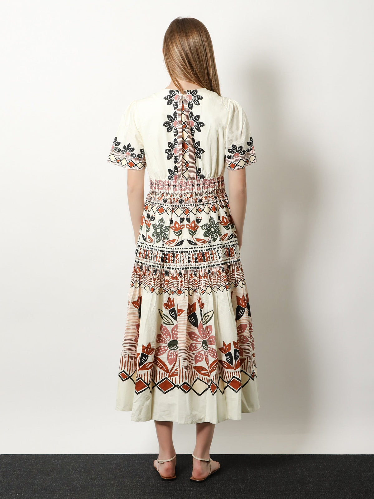 Farm Rio Ainika organic cotton dress - Ainikarusticflowerswinterwhite