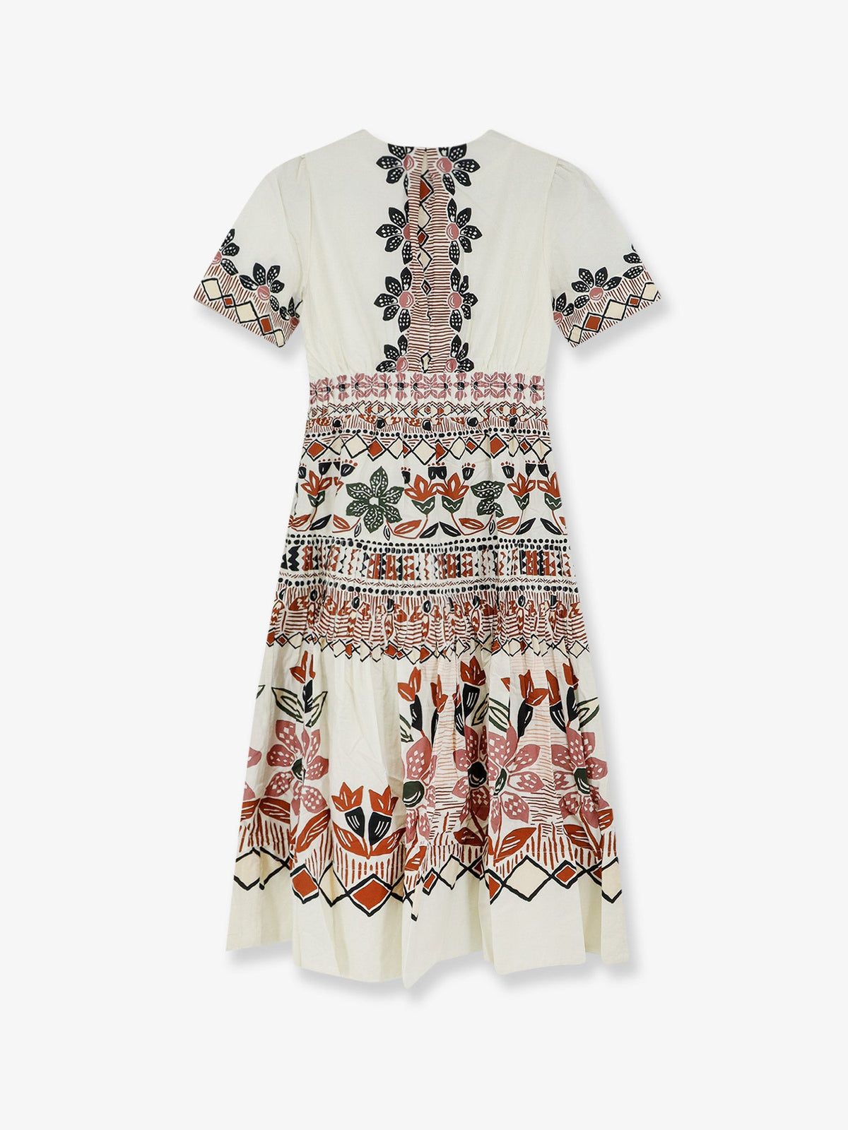 Farm Rio Ainika organic cotton dress - Ainikarusticflowerswinterwhite