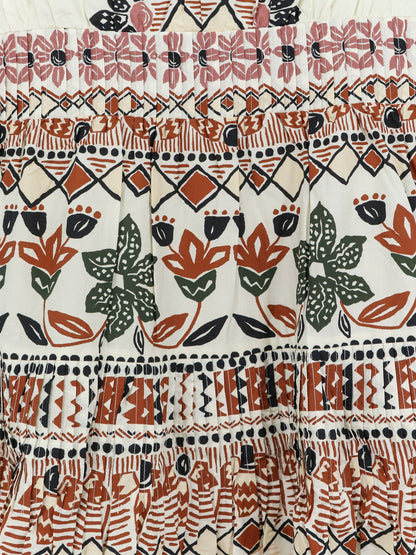 Farm Rio Ainika organic cotton dress - Ainikarusticflowerswinterwhite