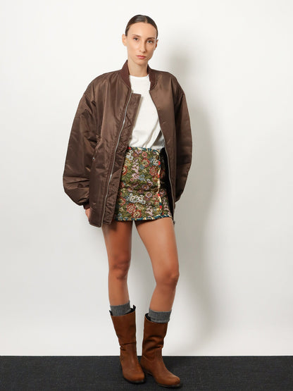 Farm Rio Jacquard Arabesque Matelassé Mini Skirt - Arabesquecream