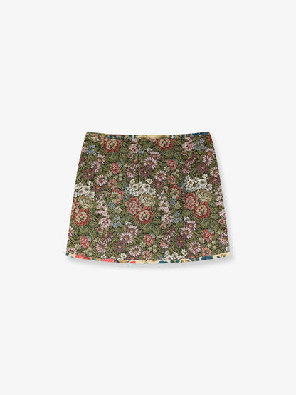 Farm Rio Jacquard Arabesque Matelassé Mini Skirt - Arabesquecream
