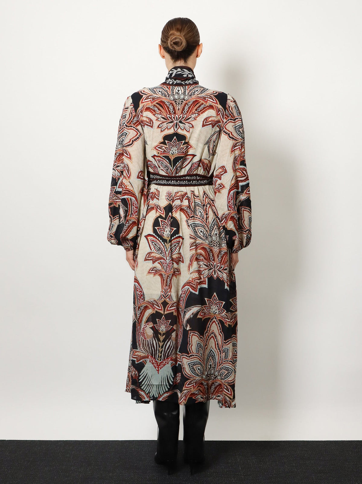 Farm Rio Viscose Tapestry Dream Long-Sleeve Midi dress - Cream