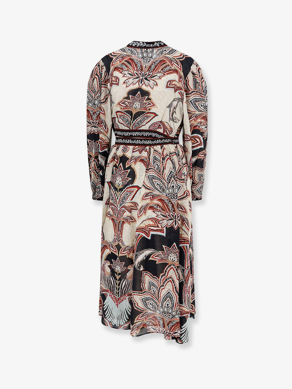 Farm Rio Viscose Tapestry Dream Long-Sleeve Midi dress - Cream