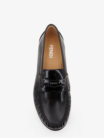Fendi Leather Scrunch loafers - Nero