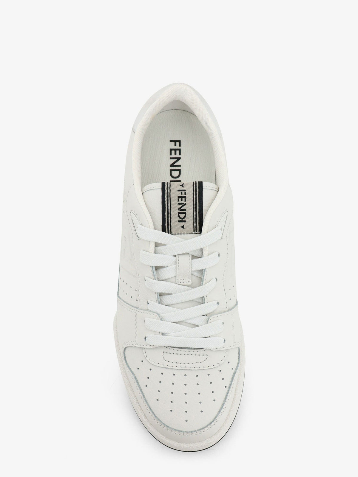 Fendi Match leather sneakers with FF monogram - White