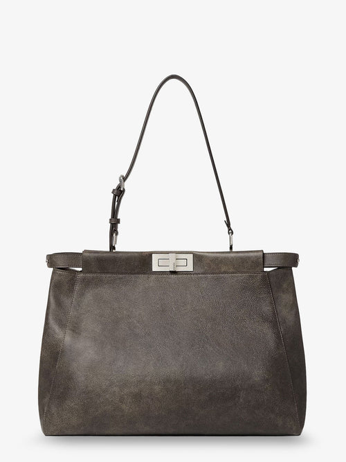 Fendi My Peekaboo Large leather shoulder bag with vintage effect - Nerovintage