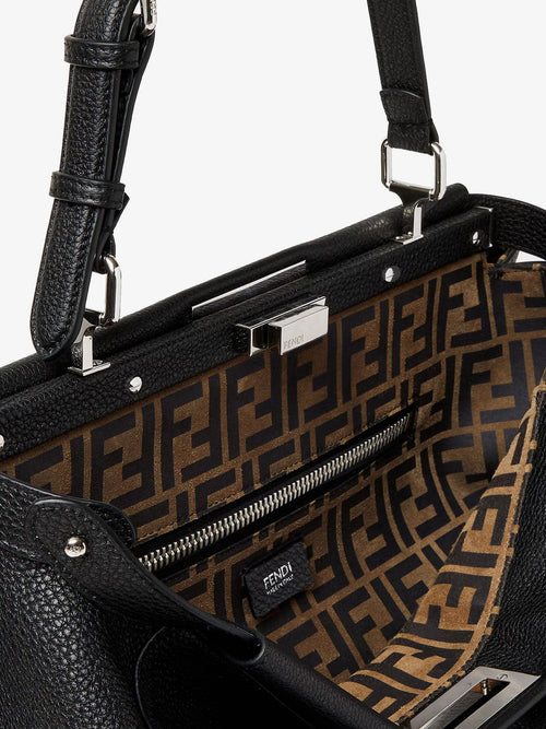 Fendi My Peekaboo Large leather Crossbody bag - Neromoro
