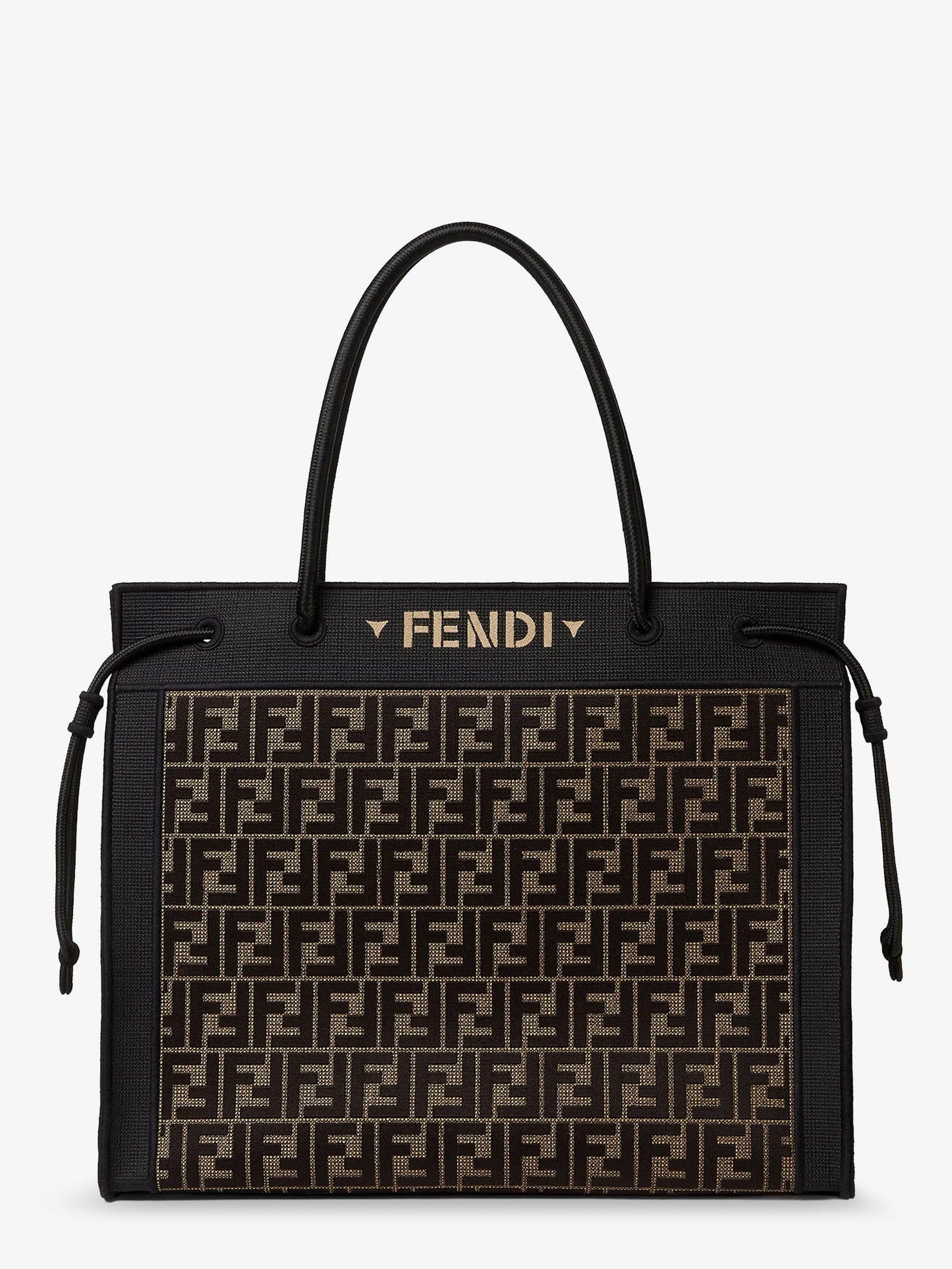 FENDI - Magic Shopper bag in FF fabric with embroidered logo on the front
