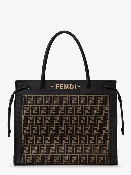 Fendi Magic Shopper bag in FF fabric with embroidered logo on the front - Tabaccomoro
