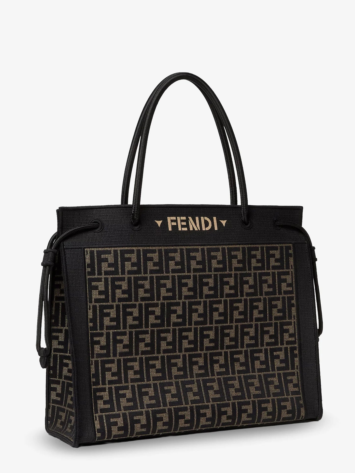 FENDI - Magic Shopper bag in FF fabric with embroidered logo on the front