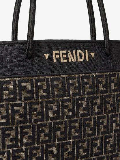 FENDI - Magic Shopper bag in FF fabric with embroidered logo on the front
