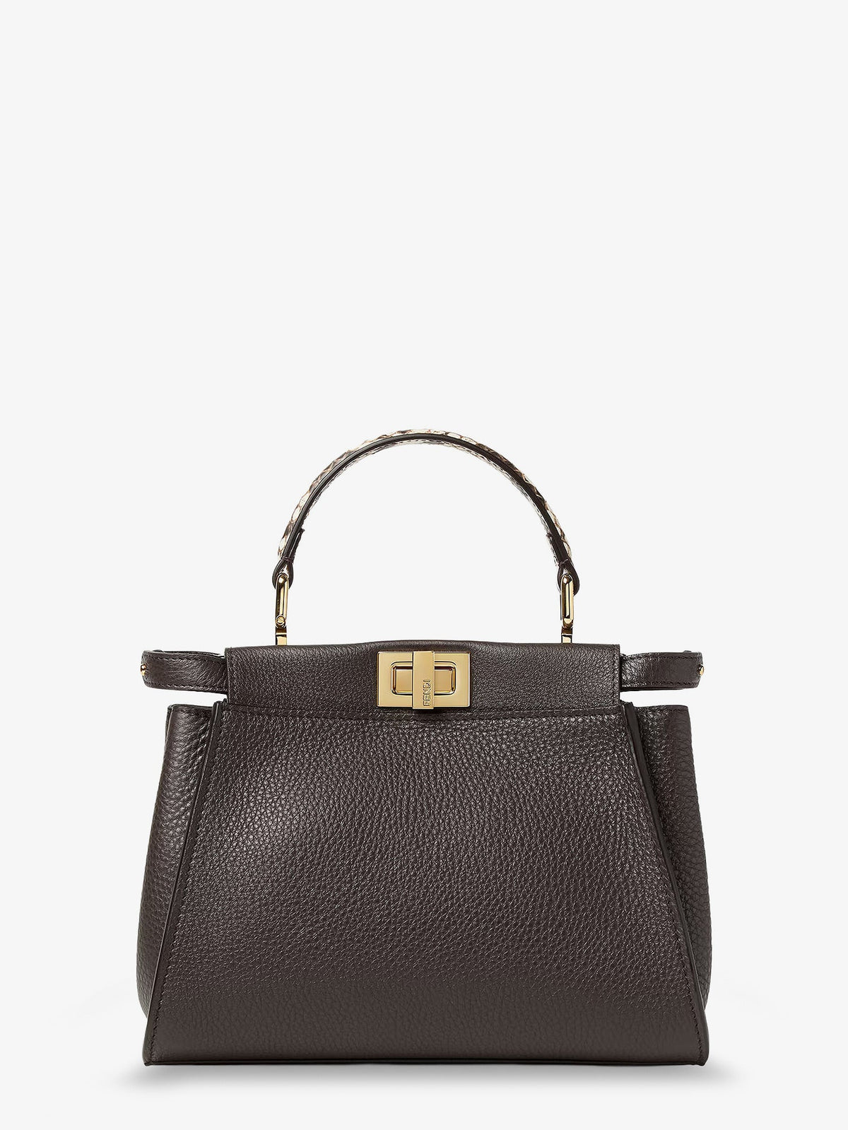 Fendi Peekaboo Mini hammered leather handbag - Ebanoroccia