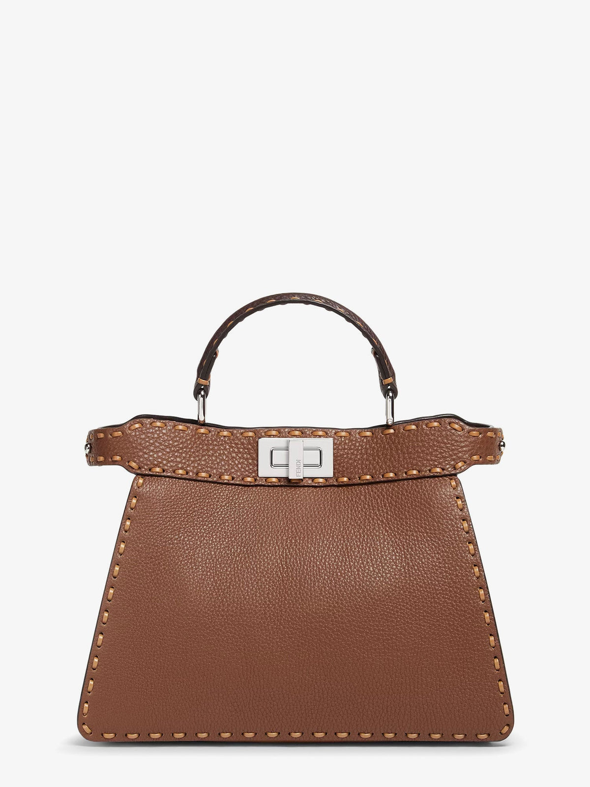 Fendi Peekaboo IseeU Small leather shoulder bag with Selleria macro stitching - Giand+Marr+Capp+P