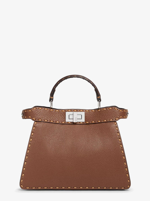 Fendi Peekaboo IseeU Small leather shoulder bag with Selleria macro stitching - Giand+Marr+Capp+P