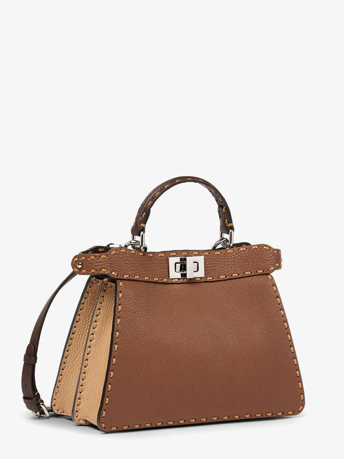 Fendi Peekaboo IseeU Small leather shoulder bag with Selleria macro stitching - Giand+Marr+Capp+P