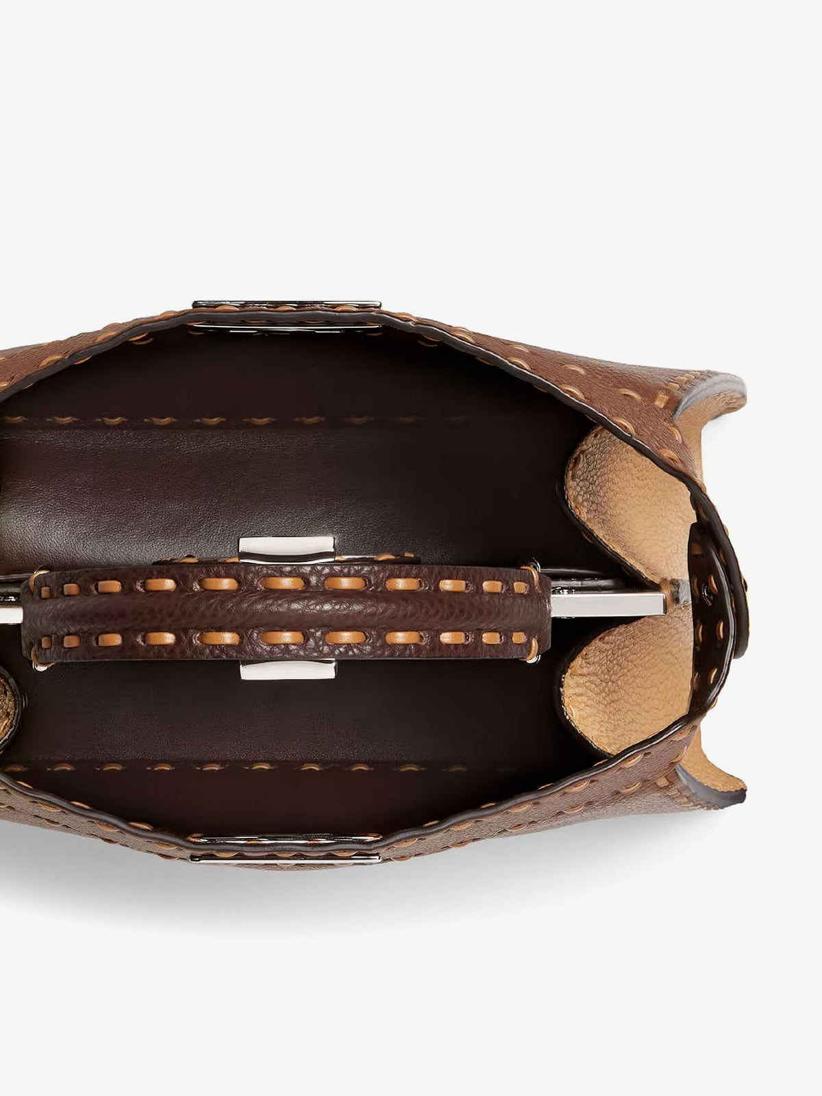 Fendi Peekaboo IseeU Small leather shoulder bag with Selleria macro stitching - Giand+Marr+Capp+P