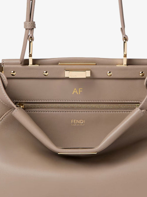 Fendi My Peekanno Small leather shoulder bag - Tortora