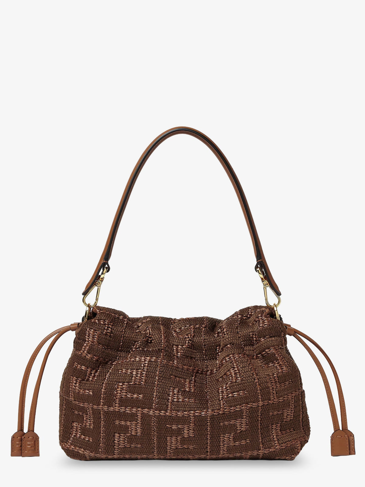 Fendi Mamma Baguette Medium Raffia Handbag with FF Embroidery - Sellier+Os