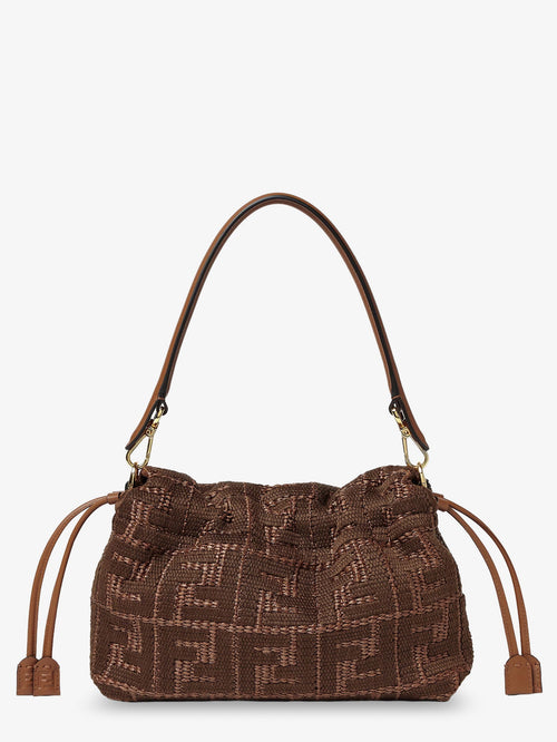Fendi Mamma Baguette Medium Raffia Handbag with FF Embroidery - Sellier+Os