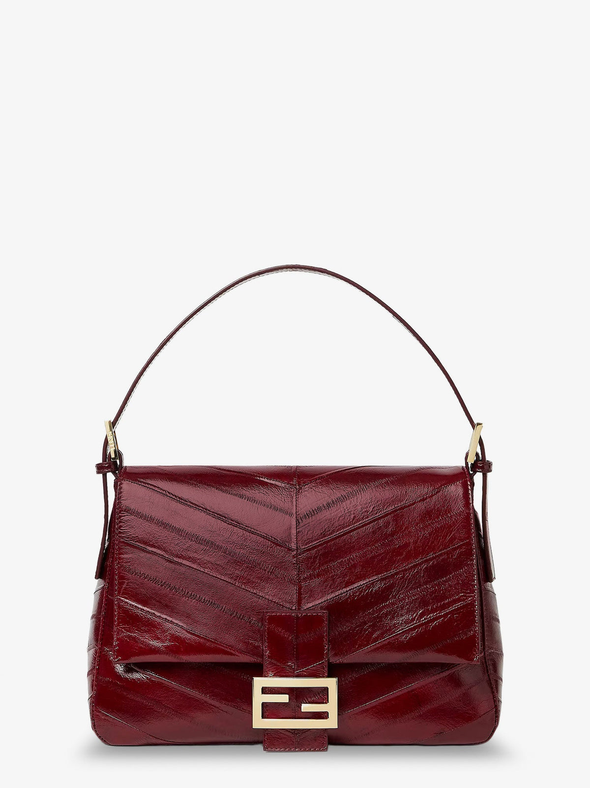 Fendi Flap 26325 missina leather shoulder bag - Burgundy