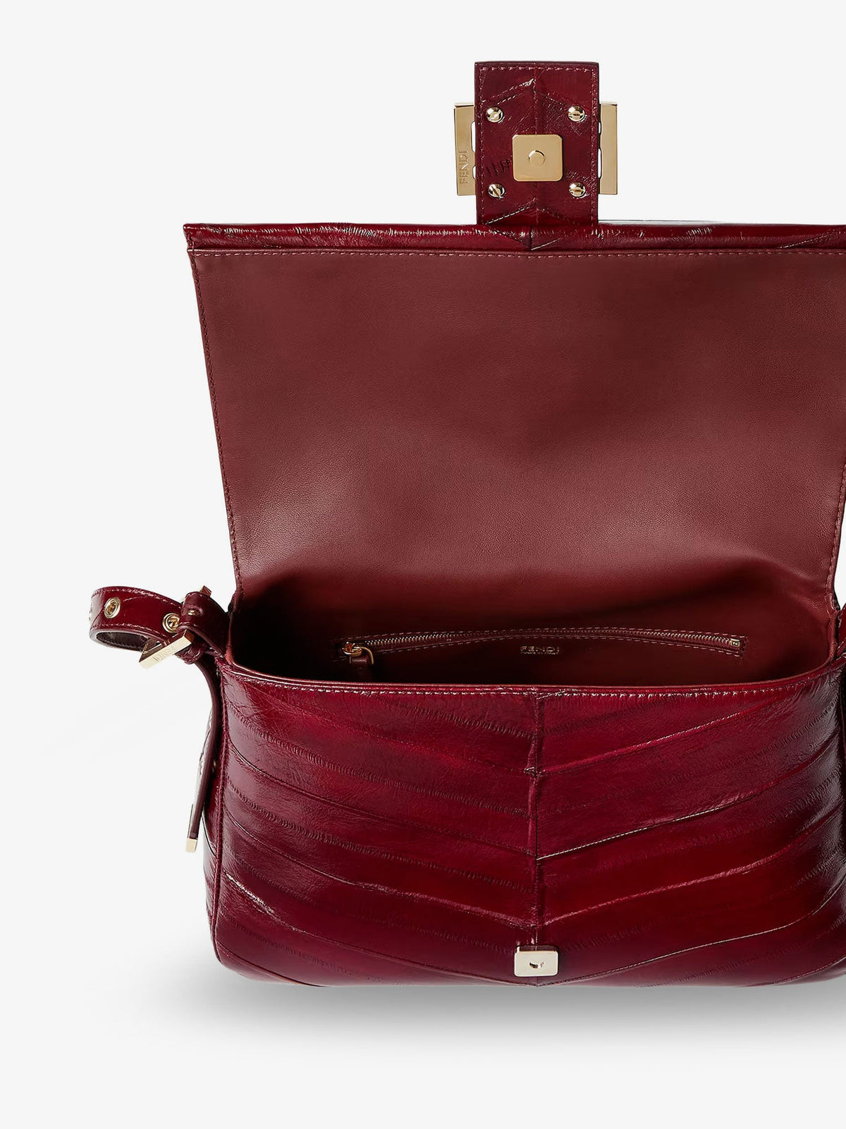Fendi Flap 26325 missina leather shoulder bag - Burgundy