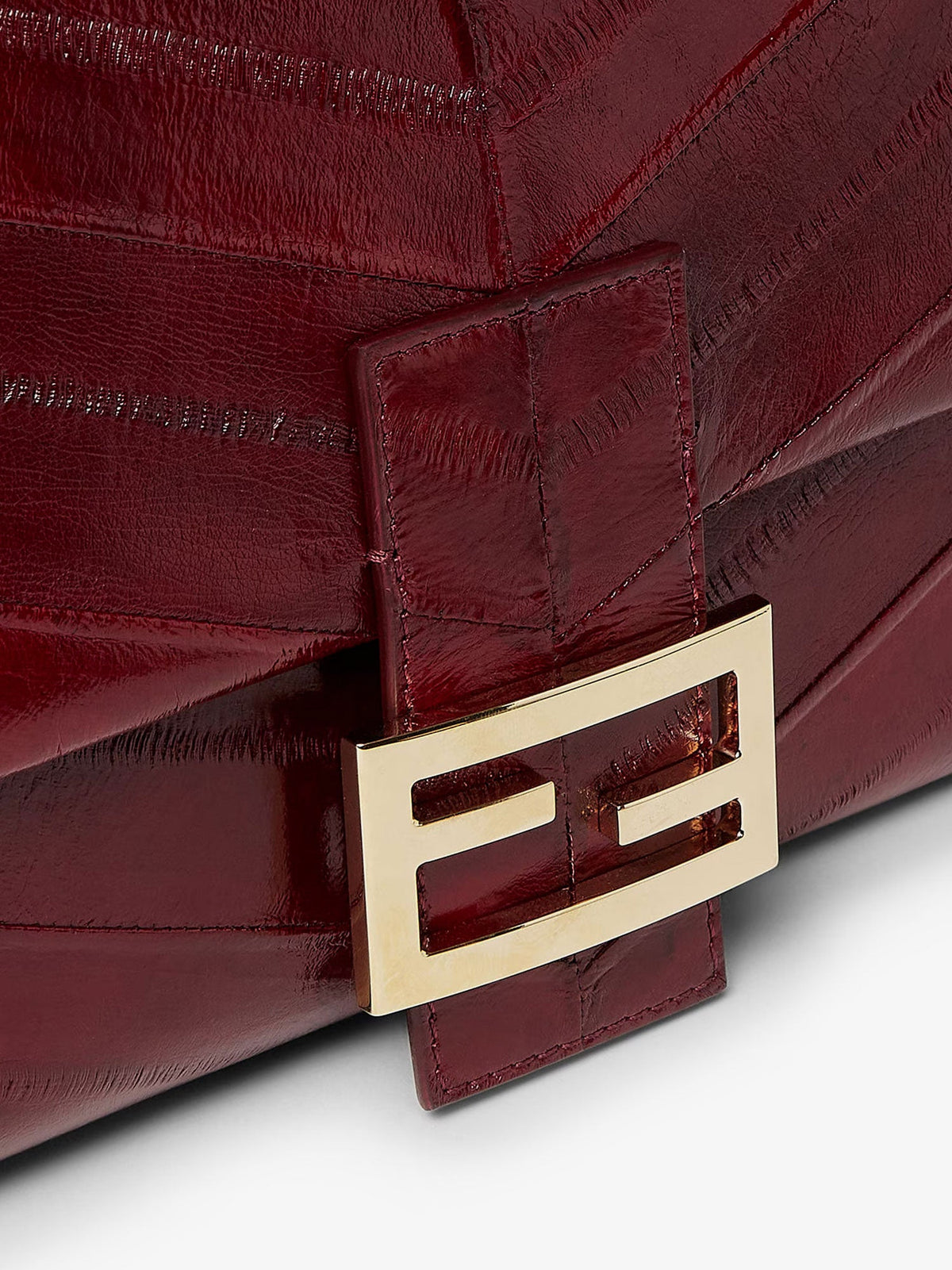 Fendi Flap 26325 missina leather shoulder bag - Burgundy