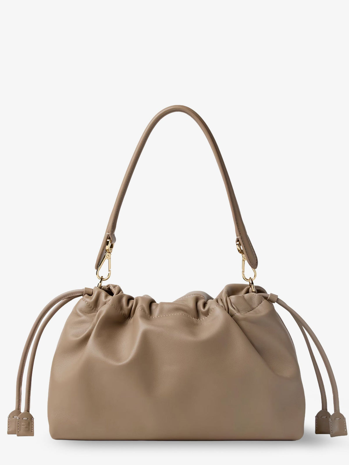 Fendi Baguette Soft Large Leather Bag - Tortora