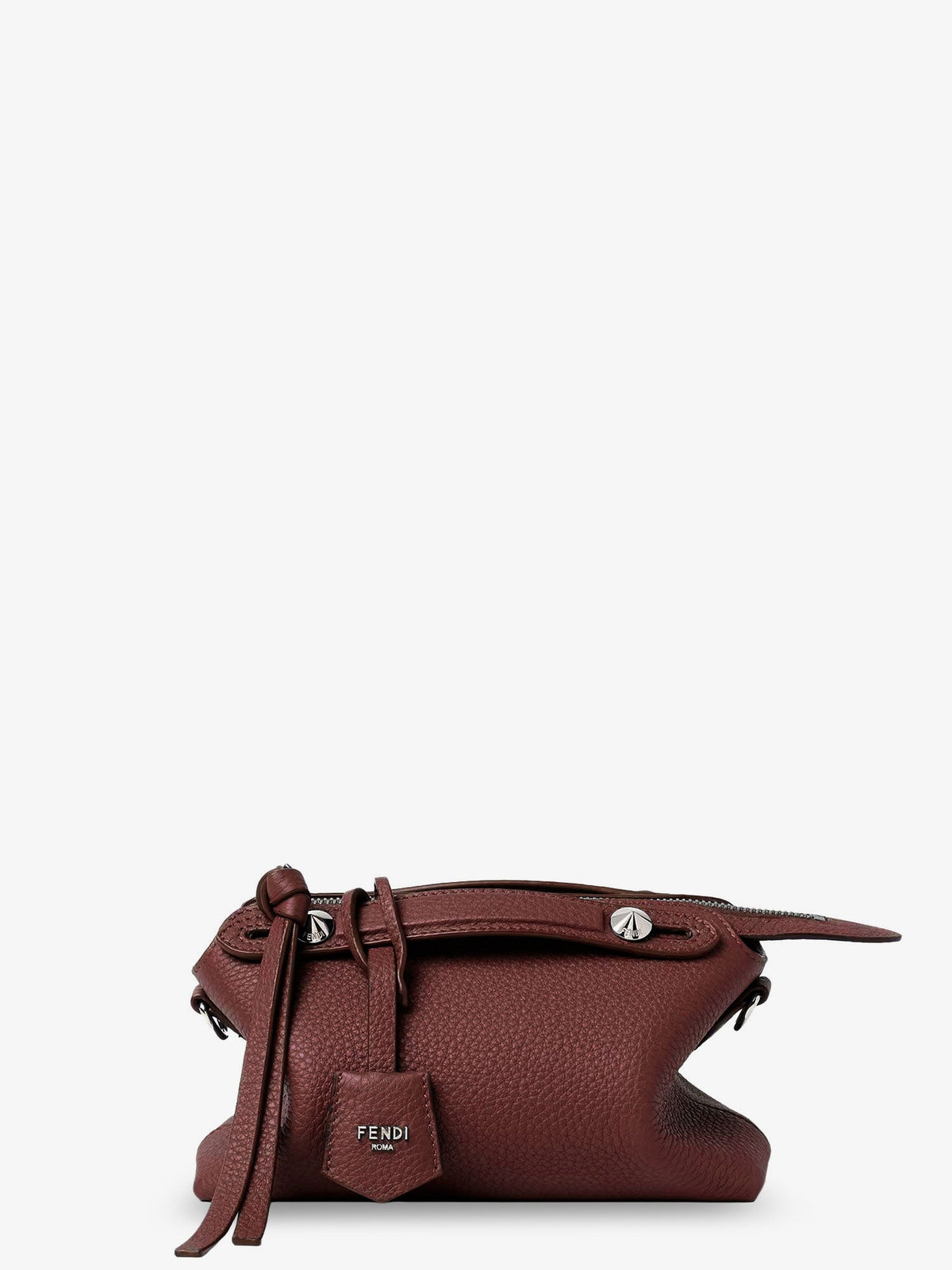 Fendi By The Way Hammered Leather Handbag - Bordeaux