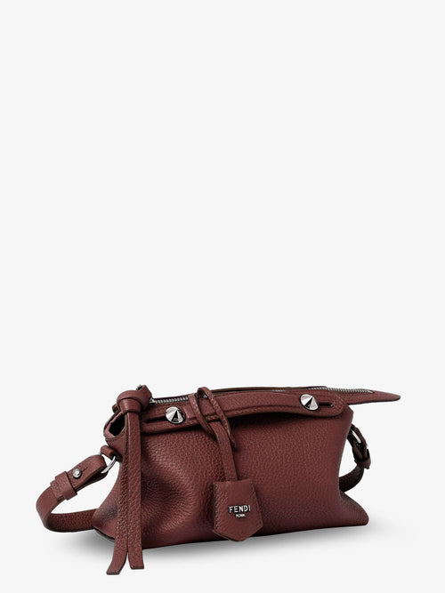 Fendi By The Way Hammered Leather Handbag - Bordeaux