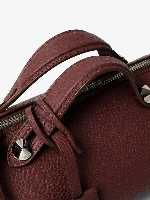 Fendi By The Way Hammered Leather Handbag - Bordeaux