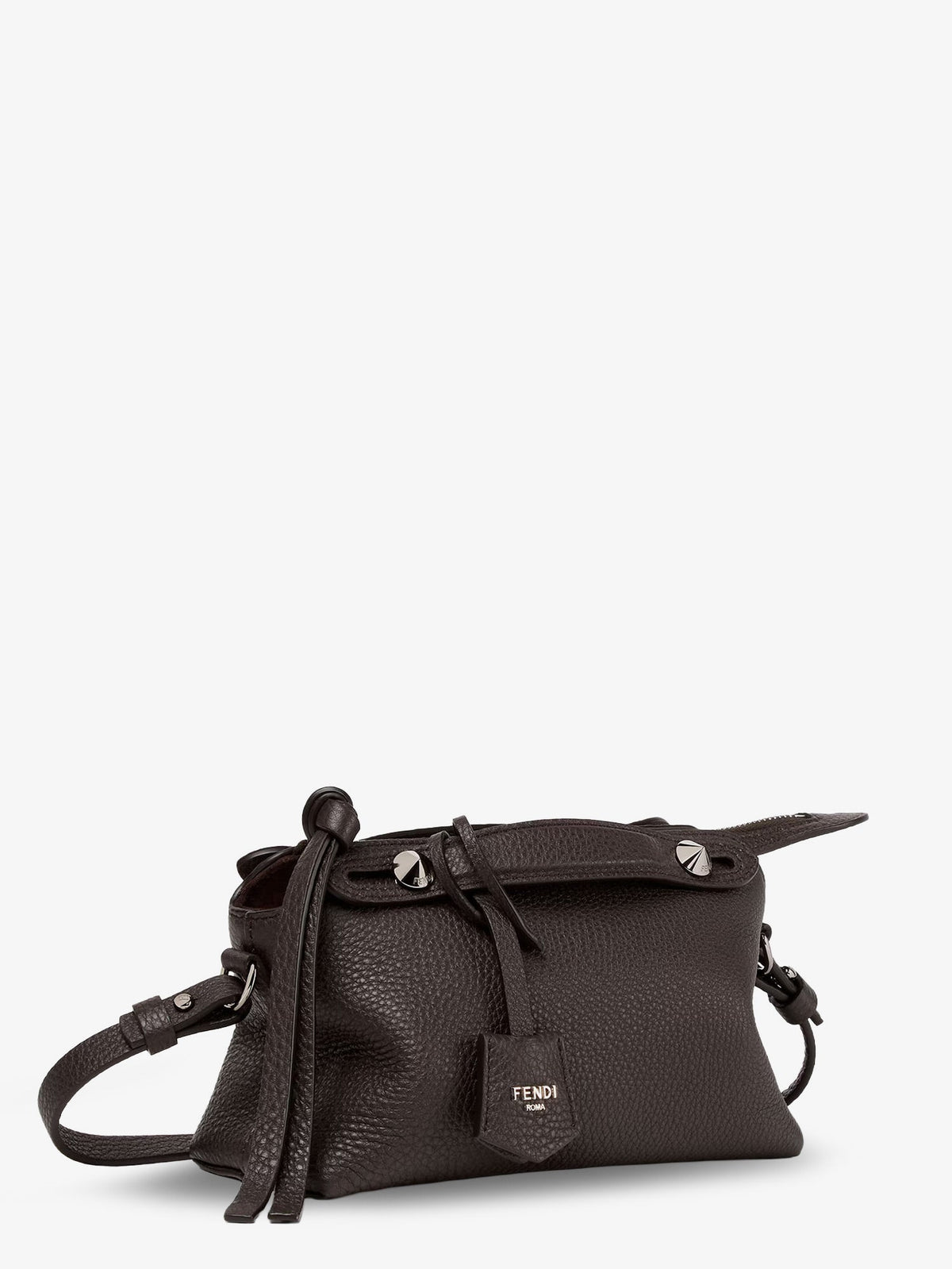 Fendi By The Way hammered leather handbag - Ebano