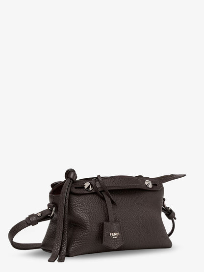 Fendi By The Way hammered leather handbag - Ebano