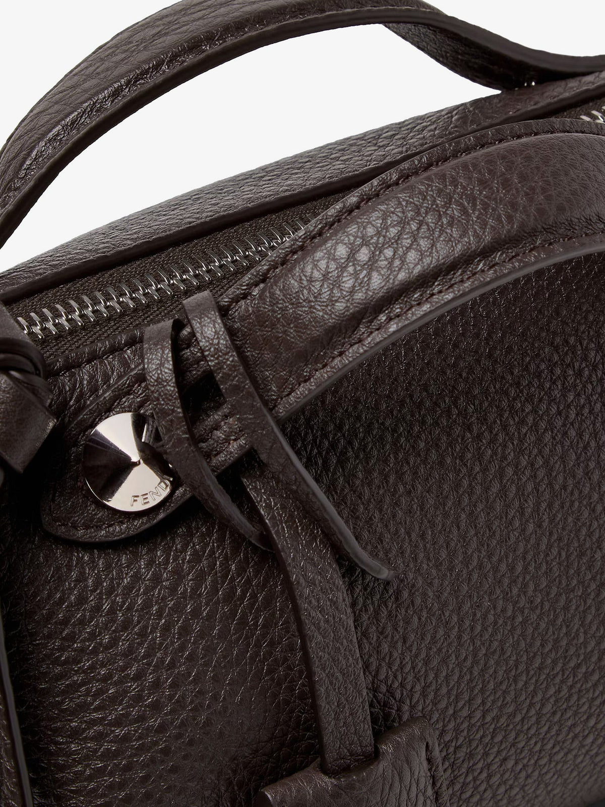 Fendi By The Way hammered leather handbag - Ebano