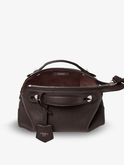 Fendi By The Way hammered leather handbag - Ebano