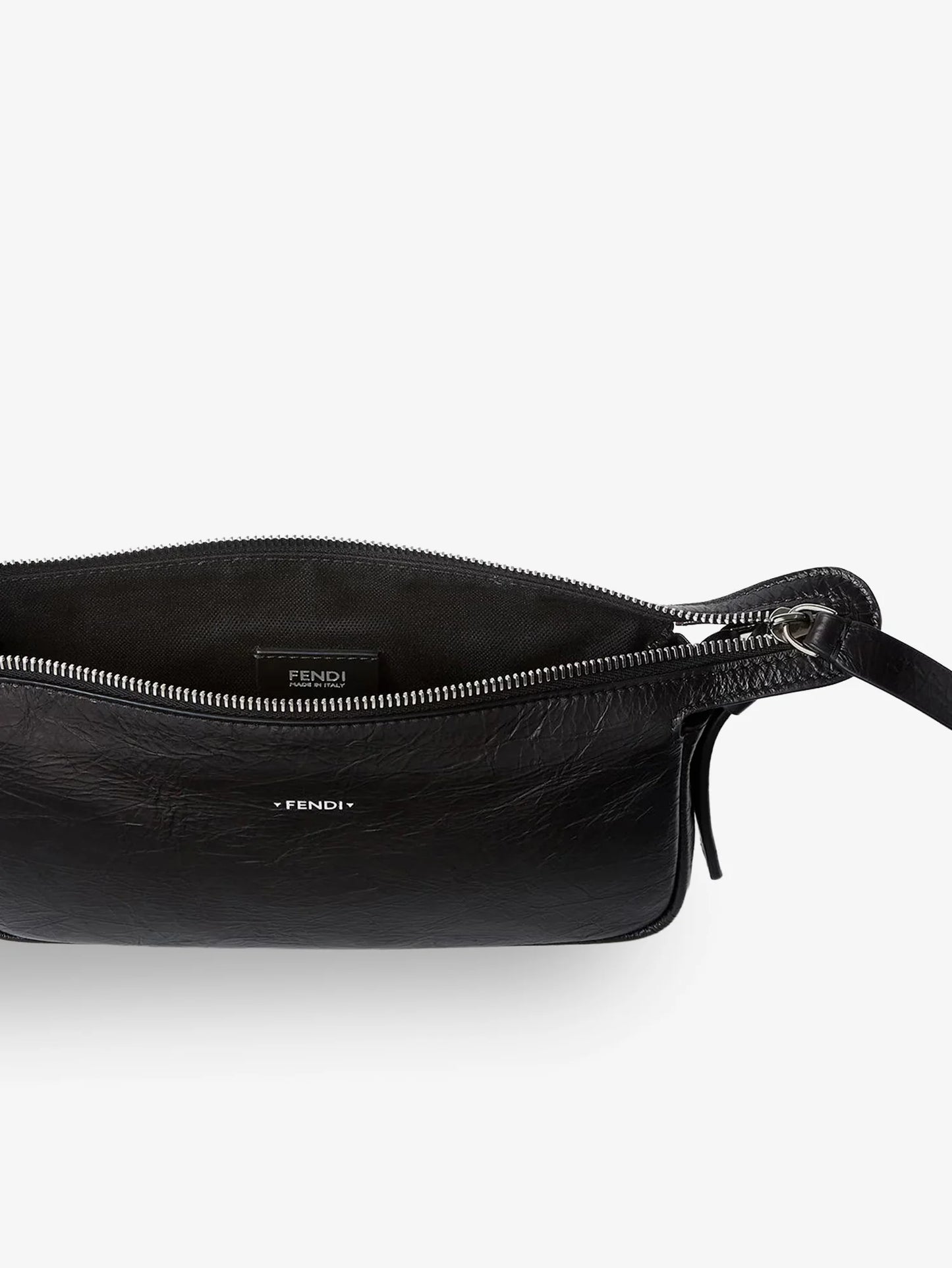FENDI - Zip Top Small vintage-effect leather shoulder bag