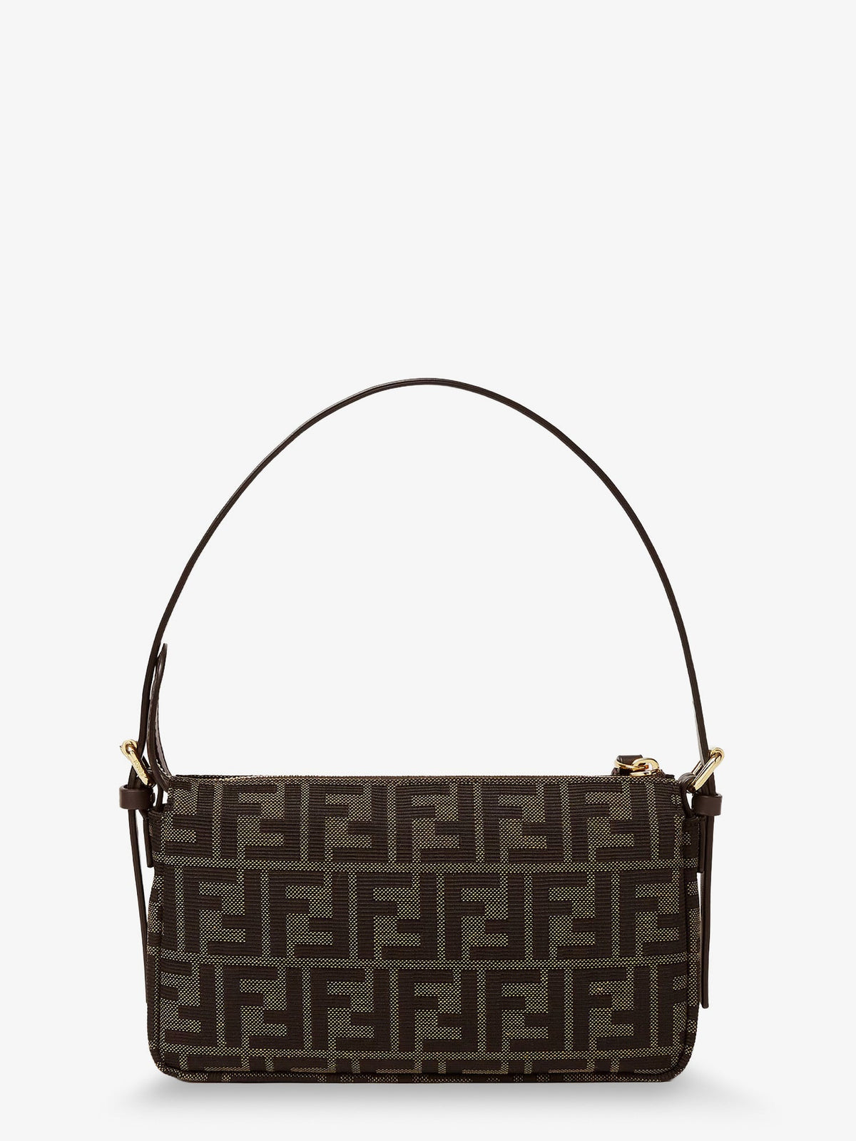Fendi Zip Top Small FF Zucca Fabric shoulder bag - Ebano
