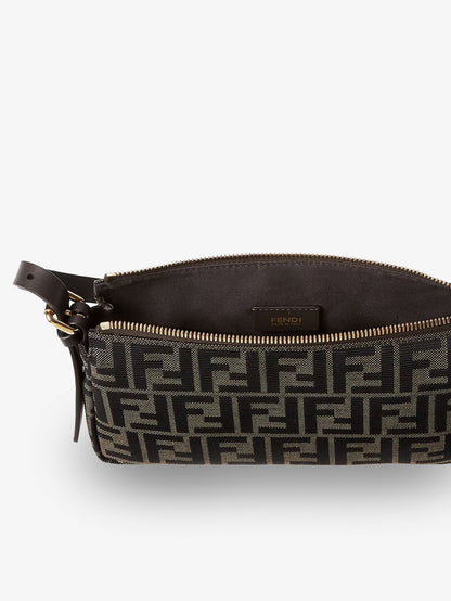 Fendi Zip Top Small FF Zucca Fabric shoulder bag - Ebano