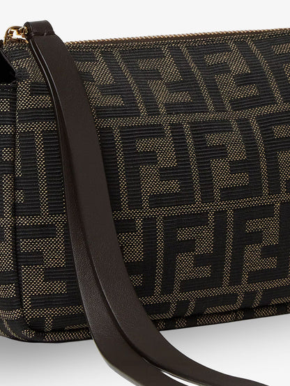 Fendi Zip Top Small FF Zucca Fabric shoulder bag - Ebano