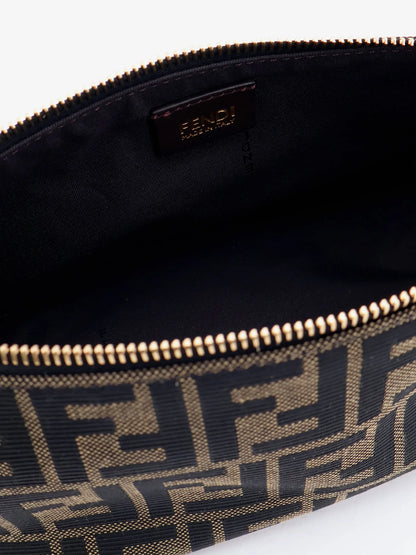 FENDI - Vanity Pouch FF Jacquard Fabric Small Handbag