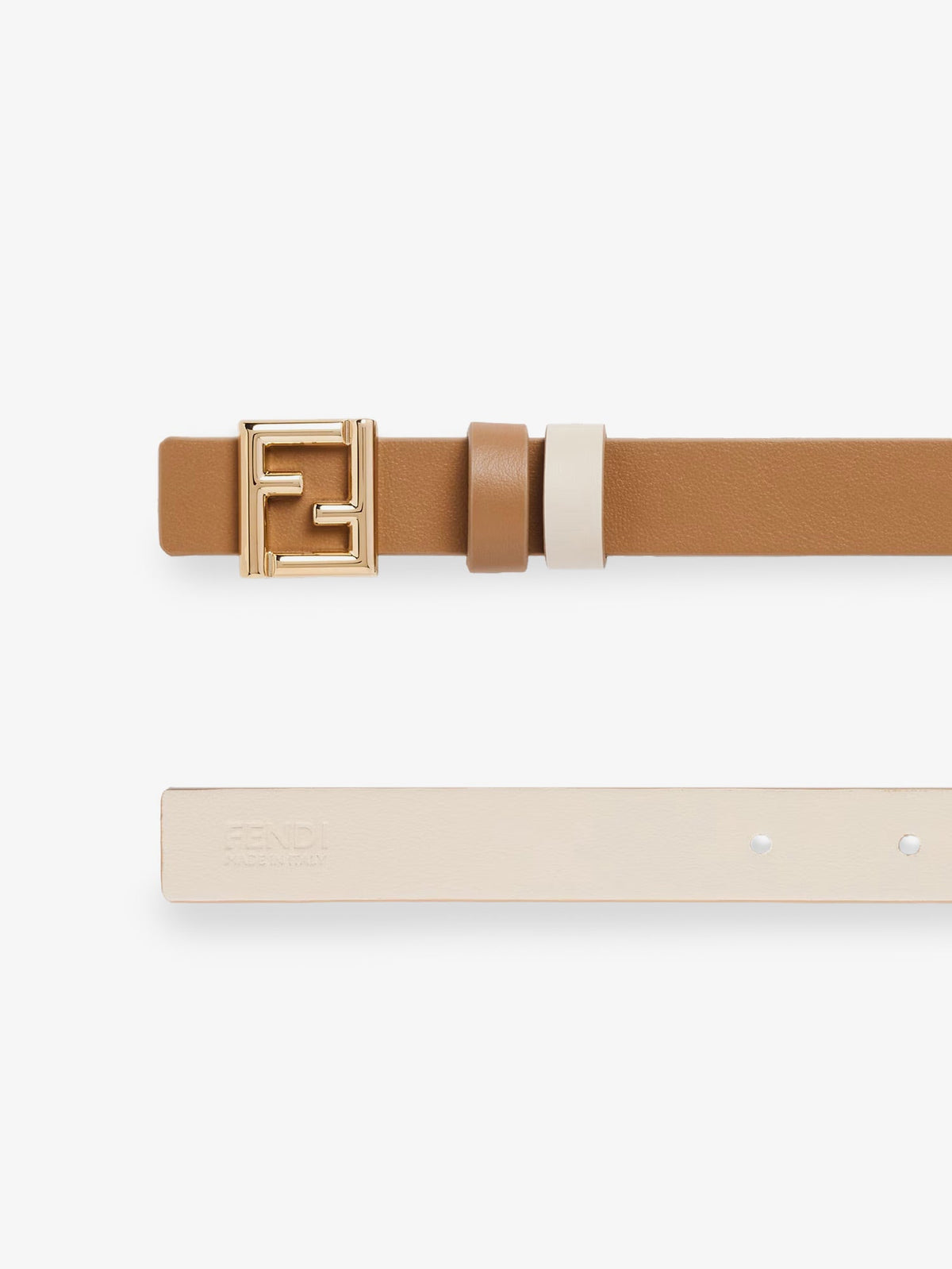 Fendi FF leather belt - Cammello