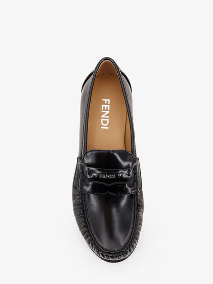 Fendi Leather Scrunch loafers - Nero